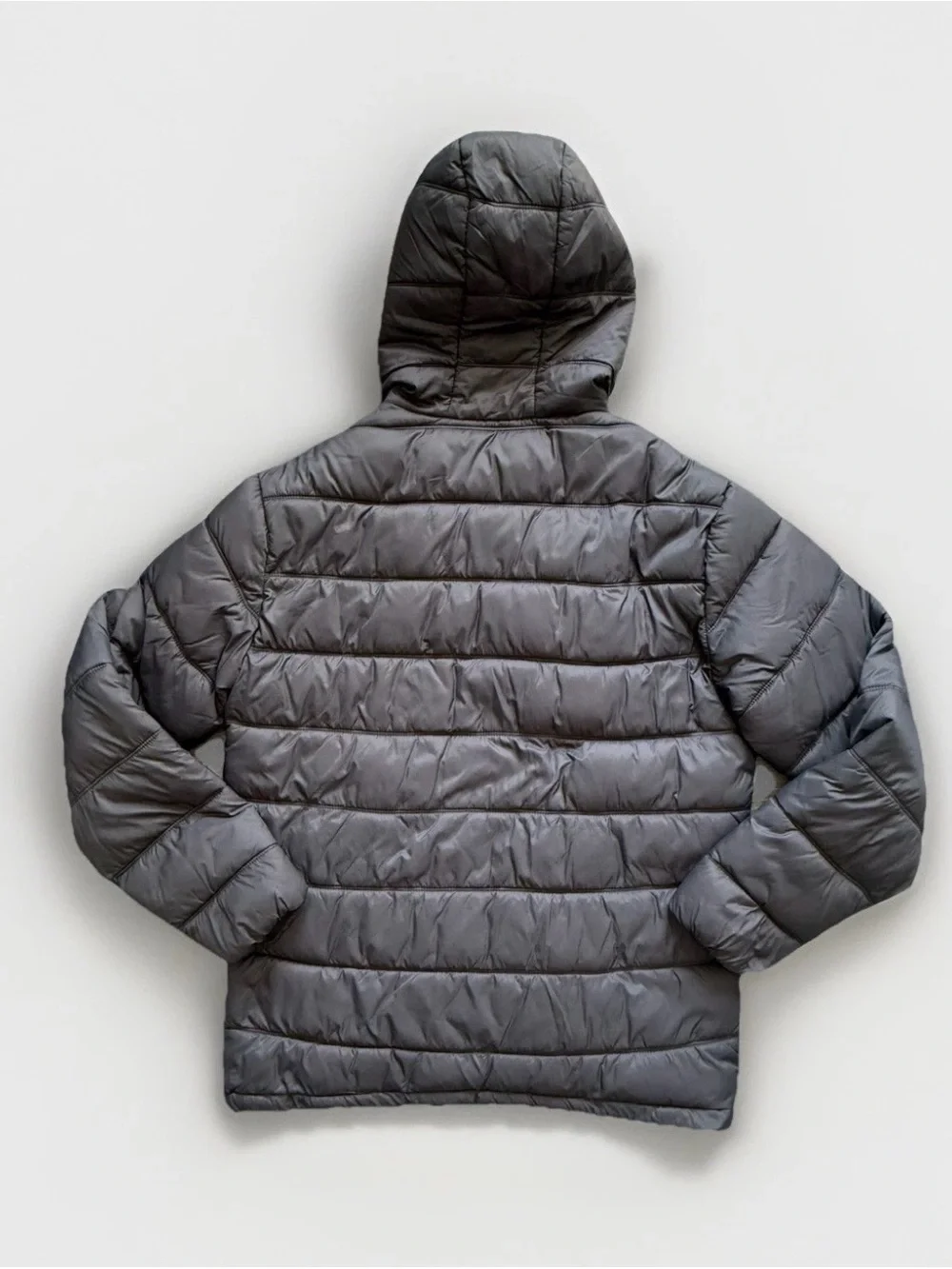Hawke & Co Men’s S Hooded Quilted Lightweight Puffer Jacket Charcoal Gray EUC